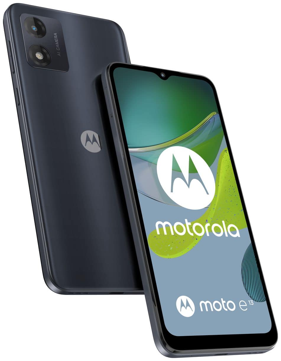 Moto E13 4G Smartphone 16,5 cm (6.5 Zoll) 64 GB Android 13 MP Einzelne Kamera Kamera Dual Sim (Cosmic Black) 