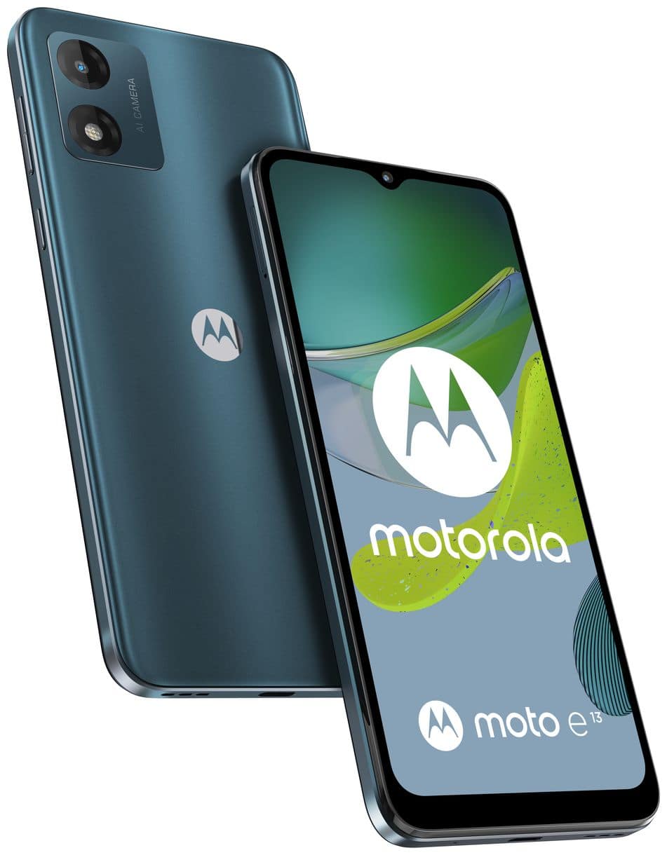 Moto E13 4G Smartphone 16,5 cm (6.5 Zoll) 64 GB Android 13 MP Einzelne Kamera Kamera Dual Sim (Aurora Green) 