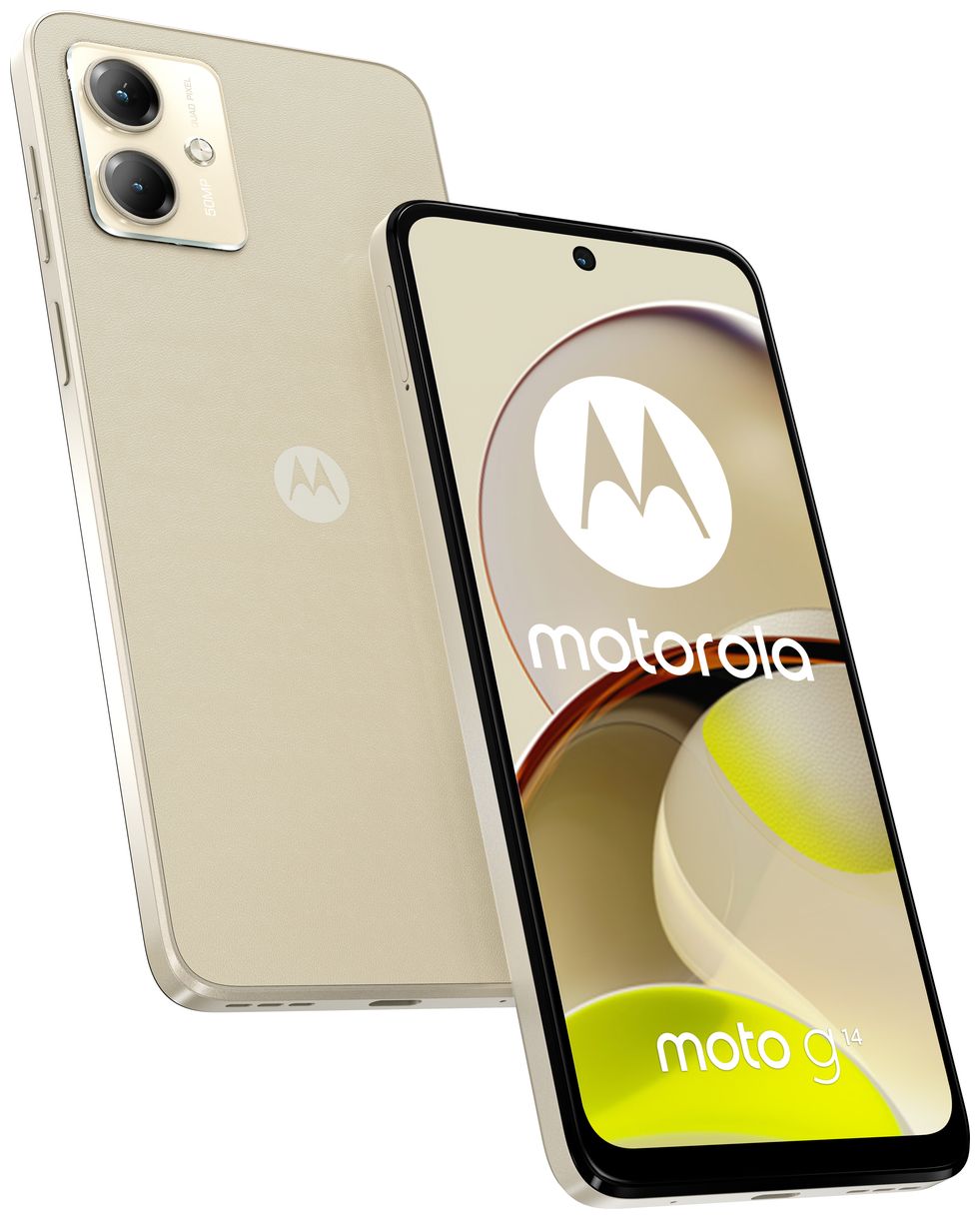 Moto G14 4G Smartphone 16,5 cm (6.5 Zoll) 256 GB Android 50 MP Dual Kamera Dual Sim (Butter Cream) 