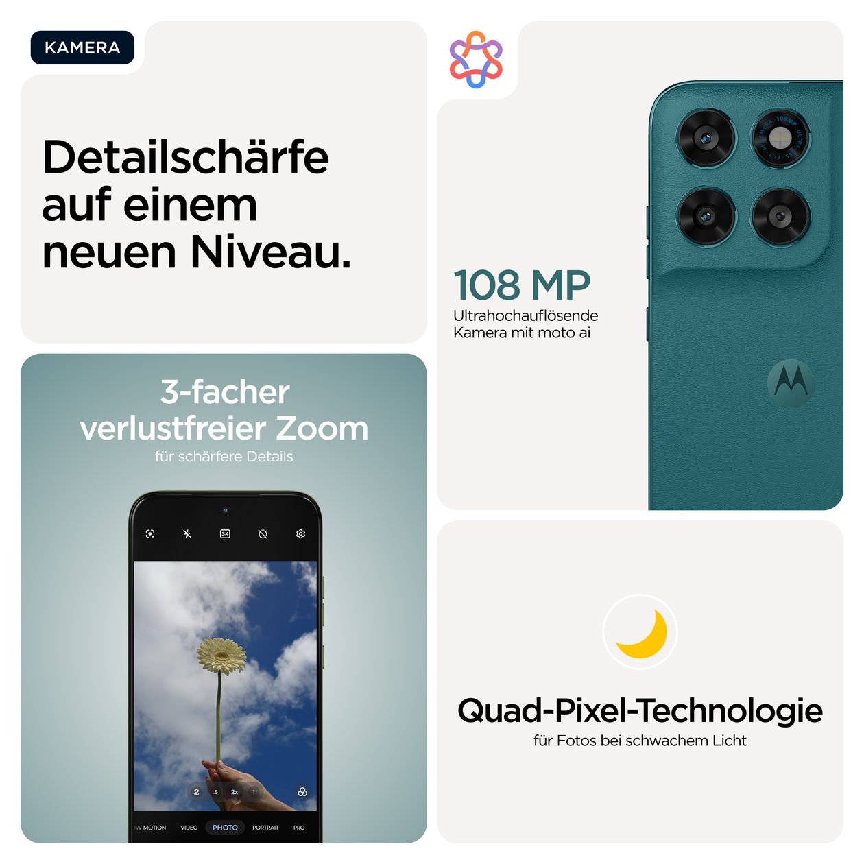 Moto G77 256 GB 5G Smartphone 17,3 cm (6.8 Zoll) 2,5 GHz Android 108 MP Dual Kamera Dual Sim WiFi 5 (PANTONE Shaded Spruce) 
