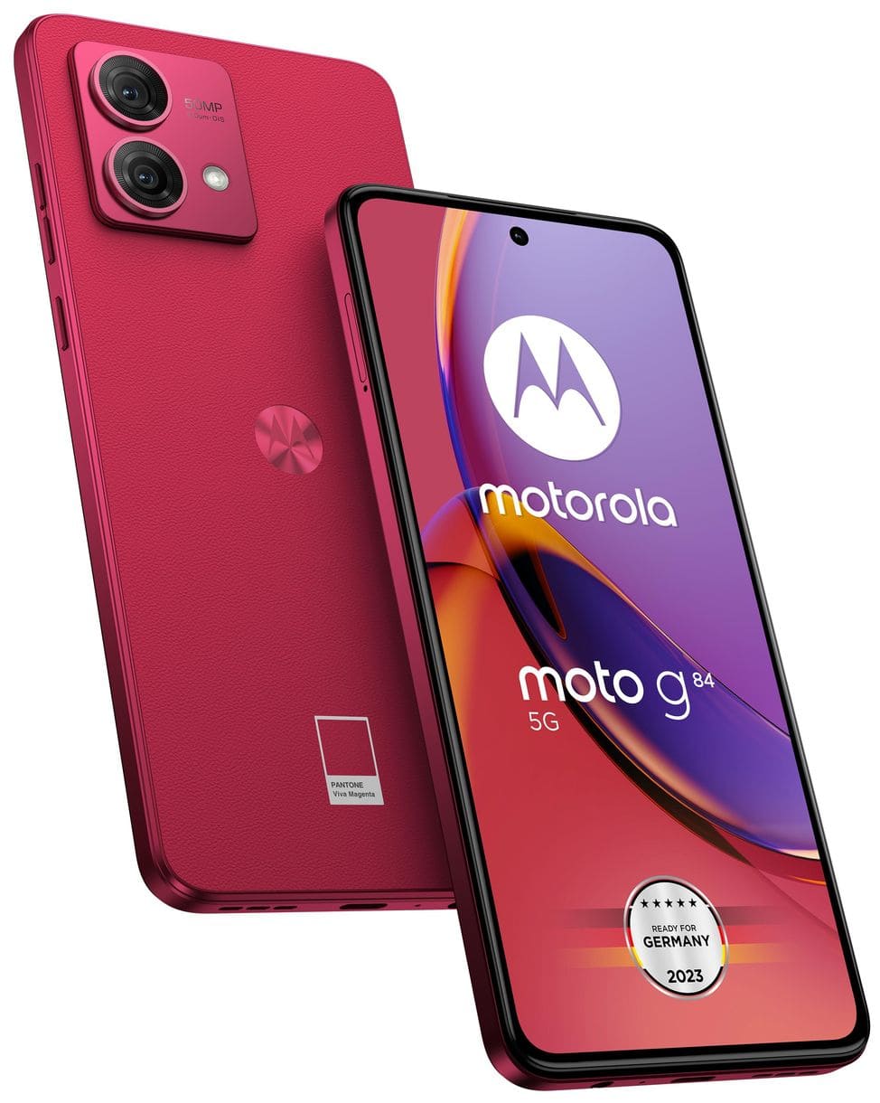 Moto g84 5G Smartphone 16,6 cm (6.5 Zoll) 256 GB 2,2 GHz Android 50 MP Dual Kamera Dual Sim (Viva Magenta) 