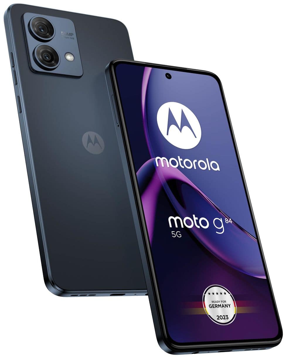 Moto G84 256 GB 5G Smartphone 16,6 cm (6.5 Zoll) 2,2 GHz Android 50 MP Dual Kamera Dual Sim (Midnight Blue) 