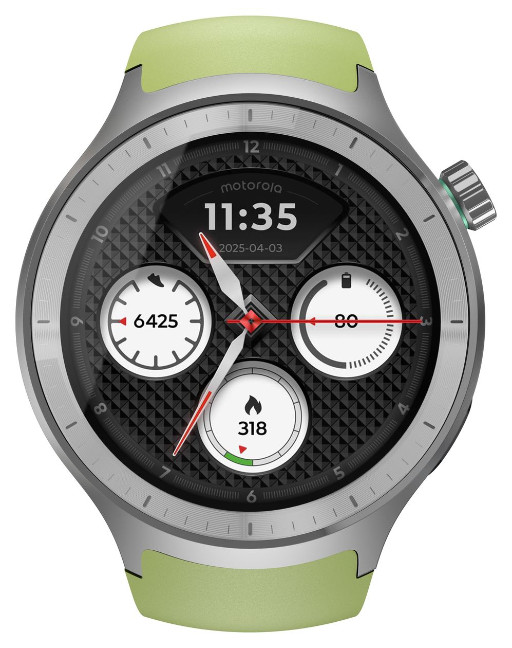 Moto Watch Digital 47 mm Smartwatch Rund IP68  (Silber) 