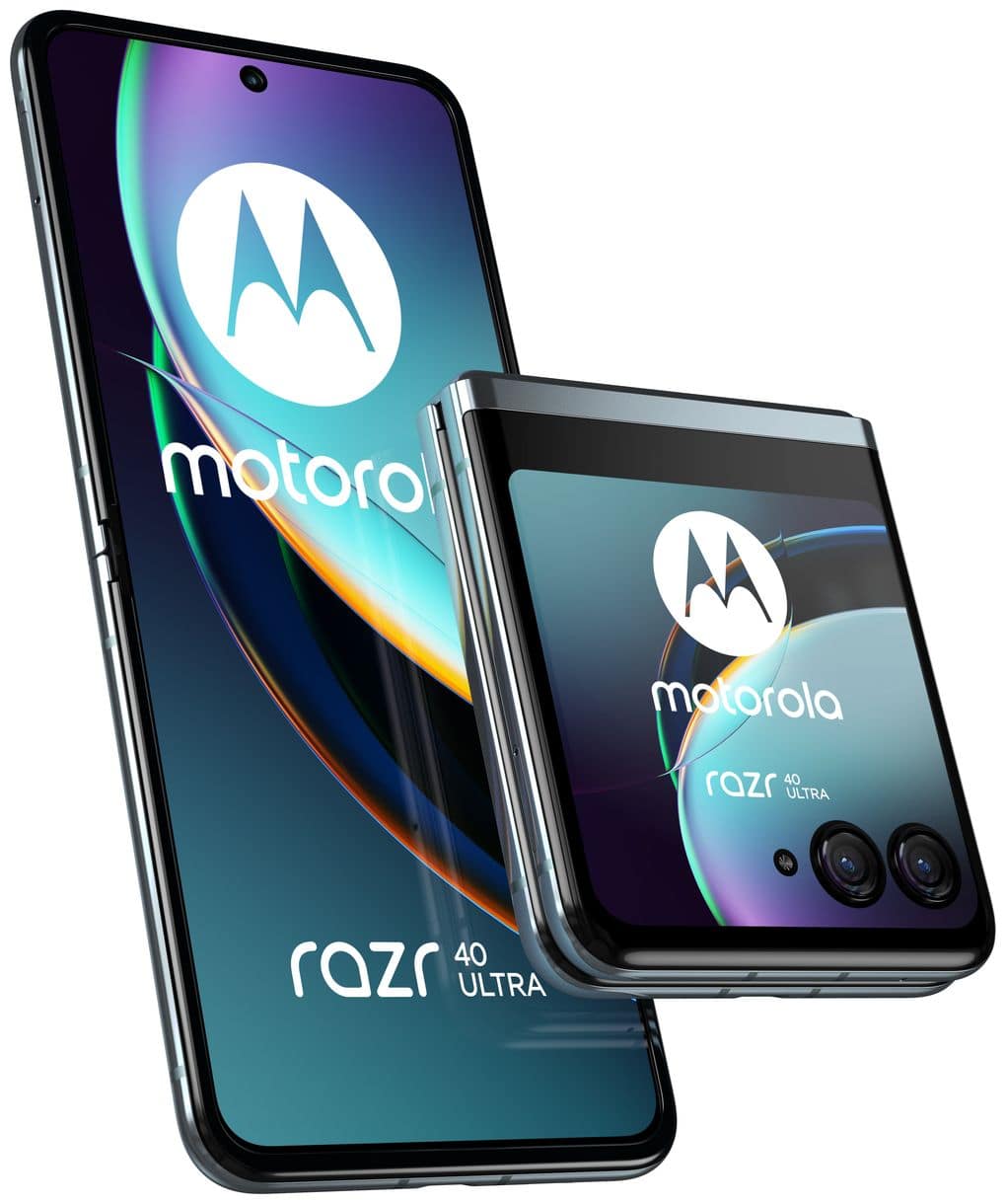 RAZR 40 Ultra 256 GB 5G Smartphone 17,5 cm (6.9 Zoll) Android 12 MP Dual Kamera Dual Sim (Glacier Blue) 