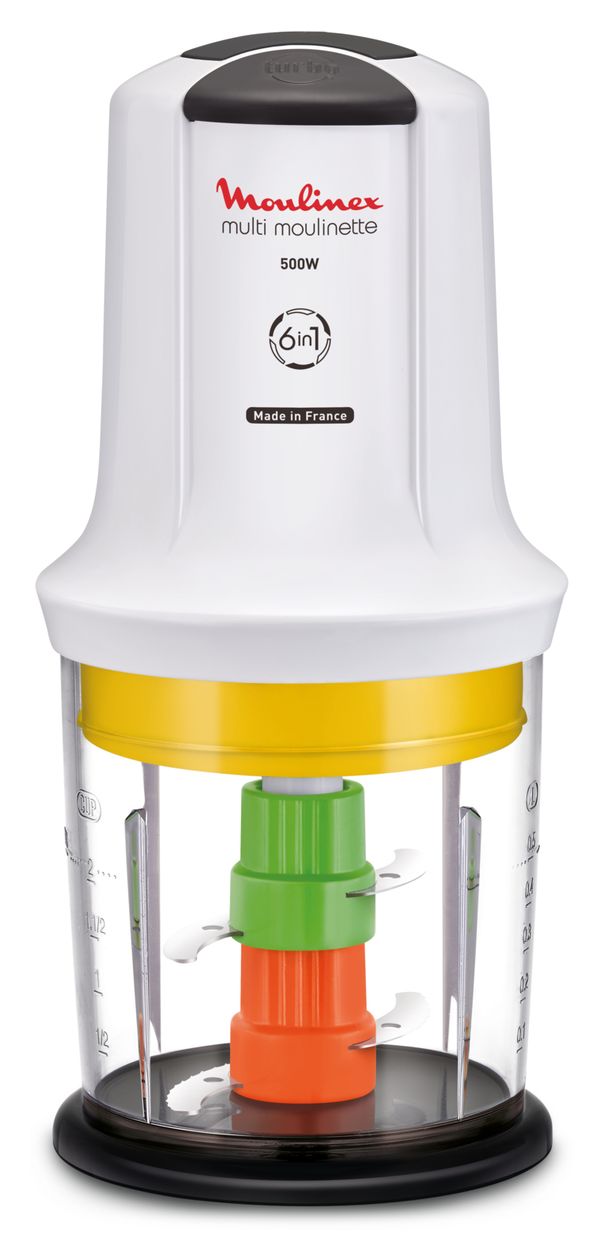 AT7231 Multi Moulinette 6in1 Zerkleinerer 500 W 4 Klingen 0,5 l Kunststoff Behälter  (Weiß) 