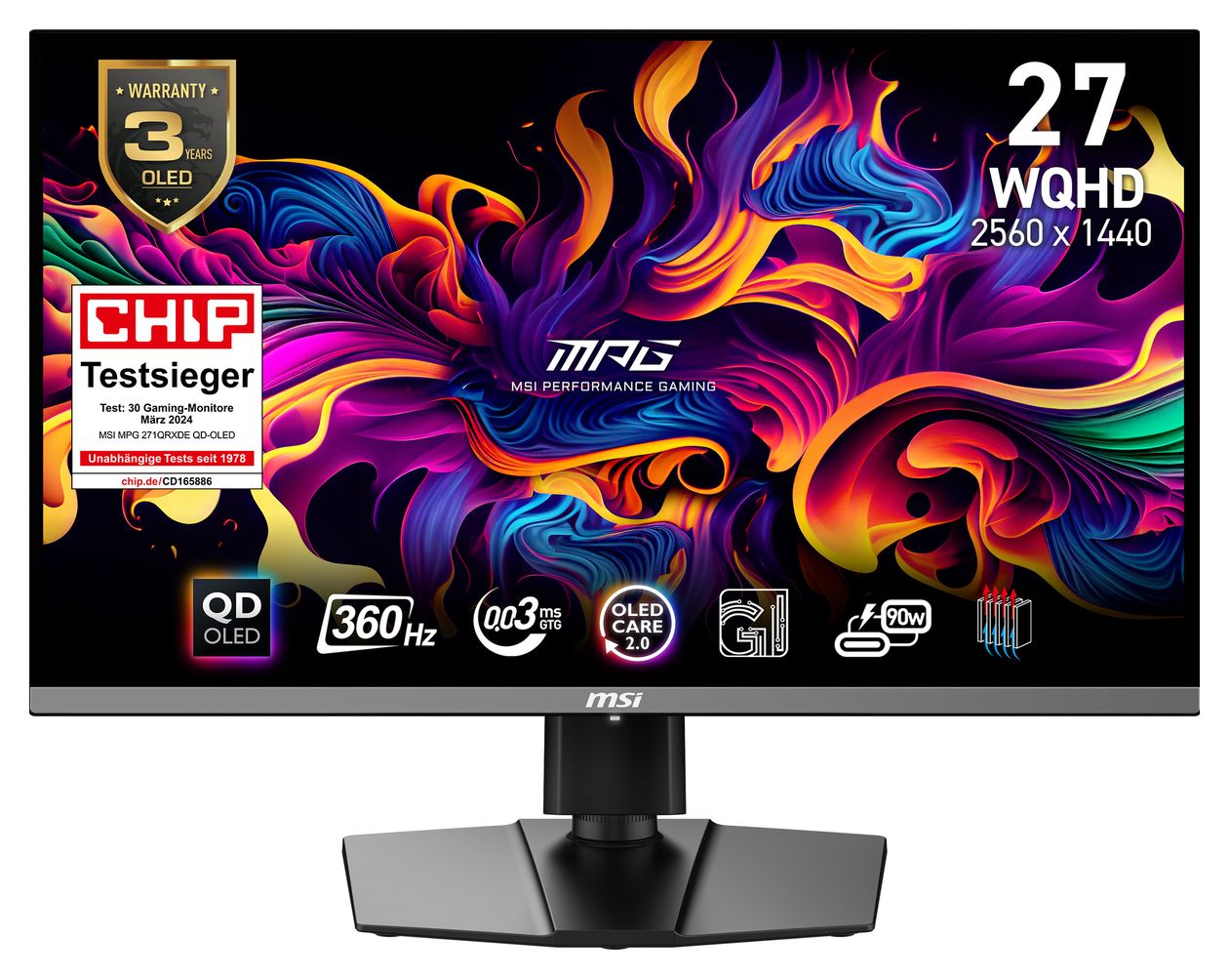 MPG 271QRXDE QD-OLED Quad HD Monitor 67,3 cm (26.5 Zoll) 16:9 1 ms 250 cd/m²  (Schwarz) 