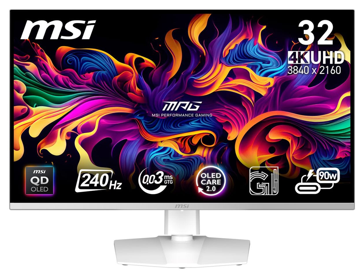 MPG 321URXW QD-OLED 4K Ultra HD Monitor 80 cm (31.5 Zoll) 16:9 0,03 ms 250 cd/m²  (Weiß) 