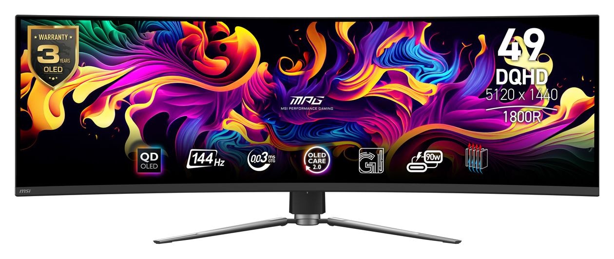 MPG 491CQPDE QD-OLED Quad HD Monitor 124,5 cm (49 Zoll) 32:9 0,03 ms 250 cd/m²  (Schwarz) 