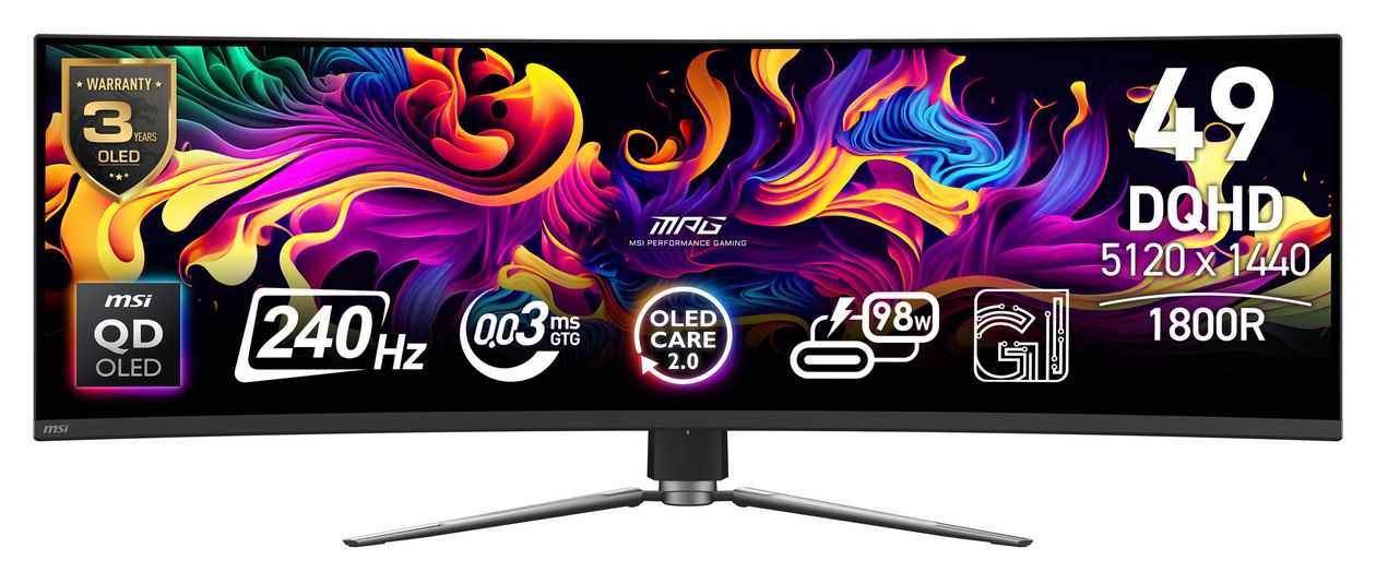 MPG 491CQPXDE QD-OLED Quad HD Monitor 124,5 cm (49 Zoll) 32:9 0,03 ms 250 cd/m²  (Schwarz) 