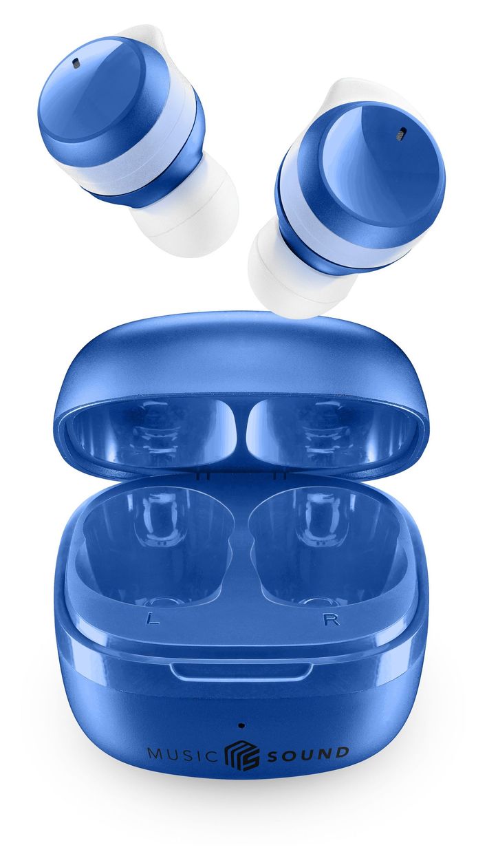 Flow In-Ear Bluetooth Kopfhörer Kabellos TWS 25 h Laufzeit  (Blau) 