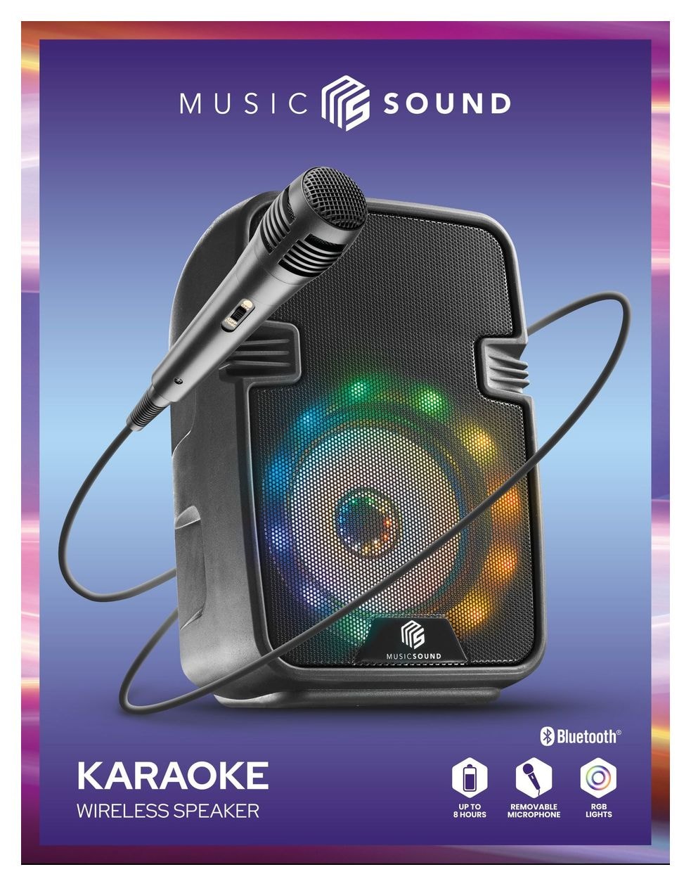 Karaoke 5 W Bluetooth Lautsprecher Laufzeit bis 8 h  (Schwarz) 