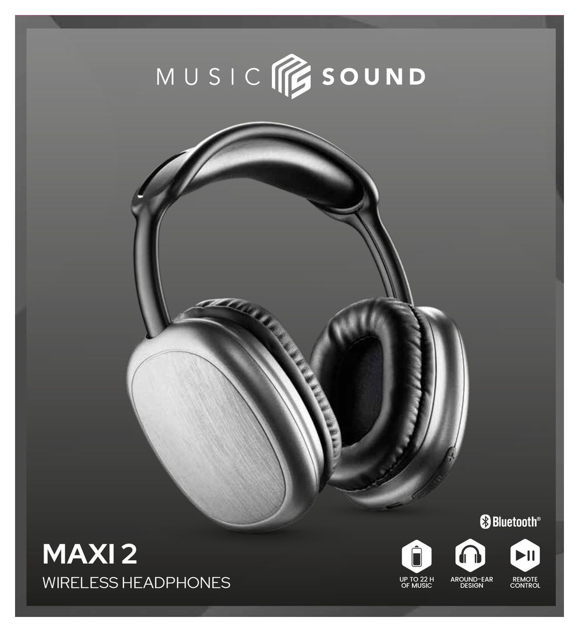 Maxi2 Bluetooth Kopfhörer kabellos  (Schwarz) 