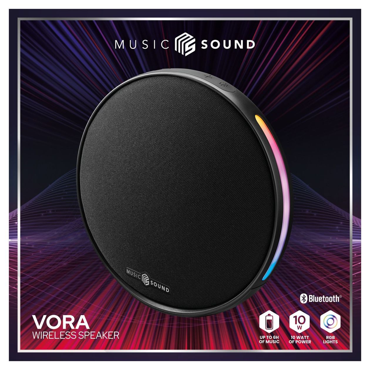 Vora 10 W Bluetooth Lautsprecher Laufzeit bis 6 h  (Schwarz) 
