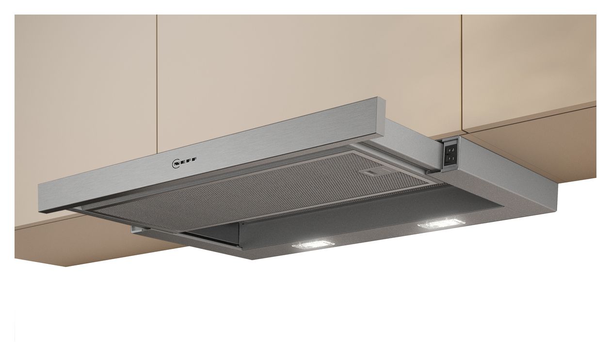 D46BR12X7 Abluft/Umluft Dunstabzugshaube/Esse Einbau 60 cm (Silber) 