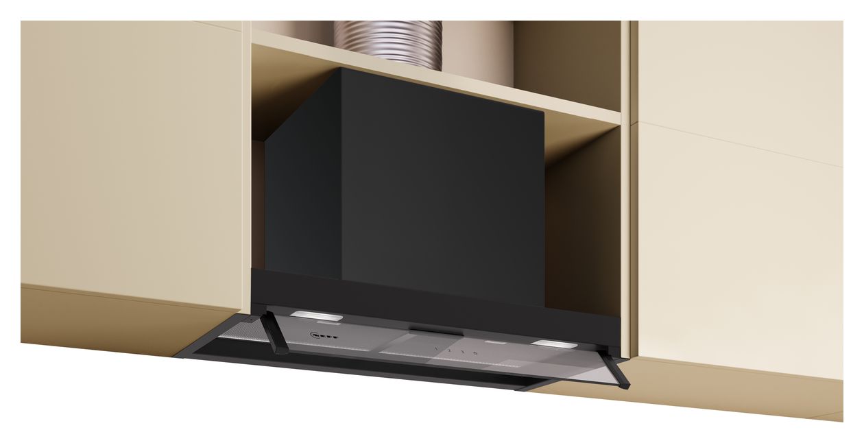 D65XCC2S0 Abluft/Umluft Dunstabzugshaube/Esse Unterbau 60 cm (Schwarz) 