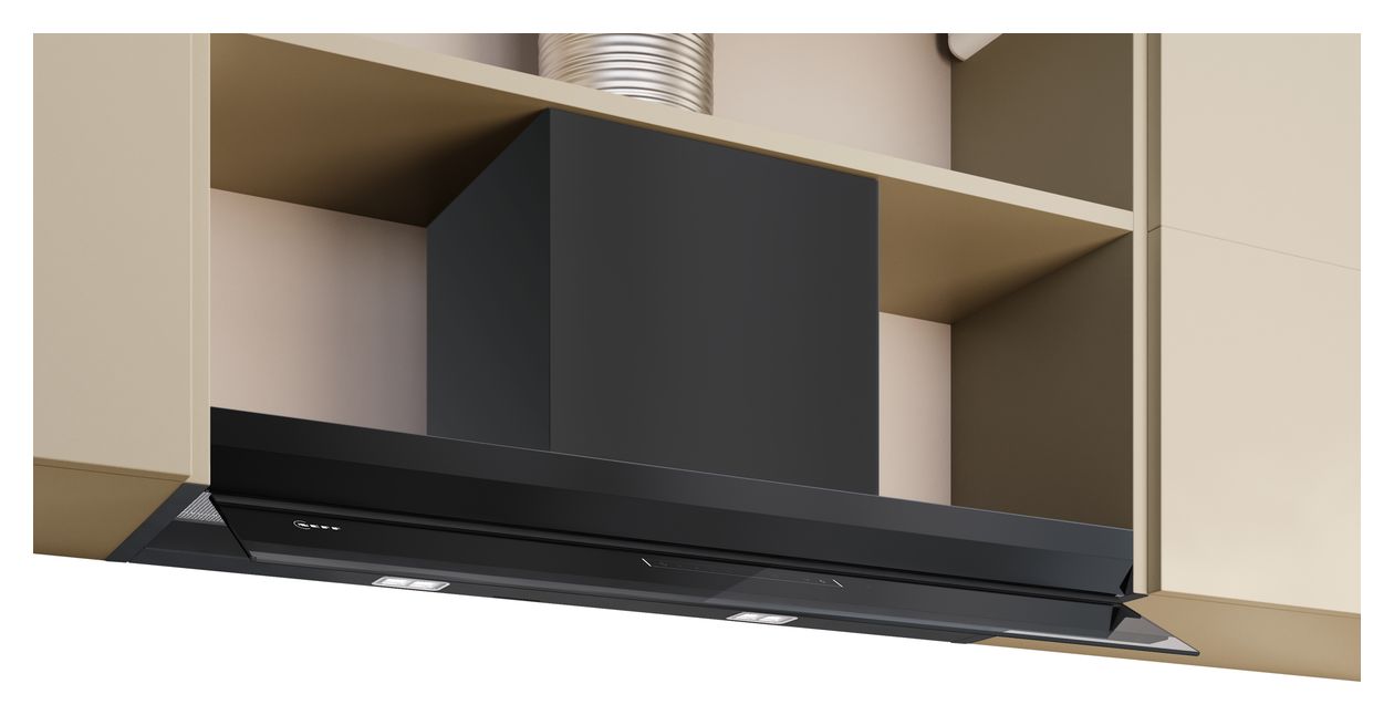 D97XDP2S0 Abluft/Umluft Dunstabzugshaube/Esse Unterbau 90 cm (Schwarz) 