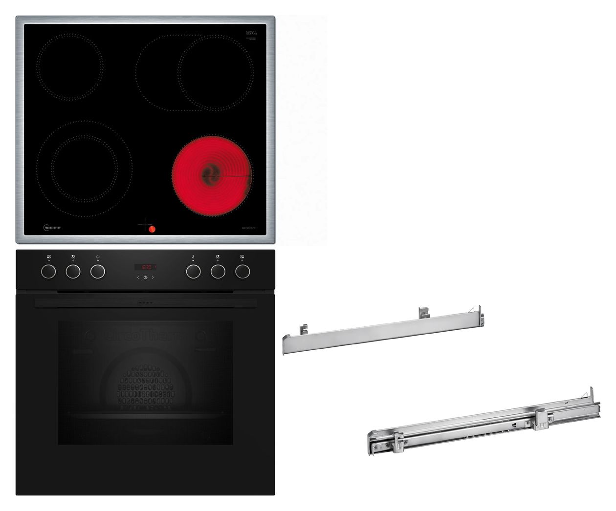 HMK220 (E1CCD2AK3 + M16SRF0M0 + Z11TI15X0) Herdset groß AutoClean EasyClean mit 60 cm Glaskeramik Kochfeld 