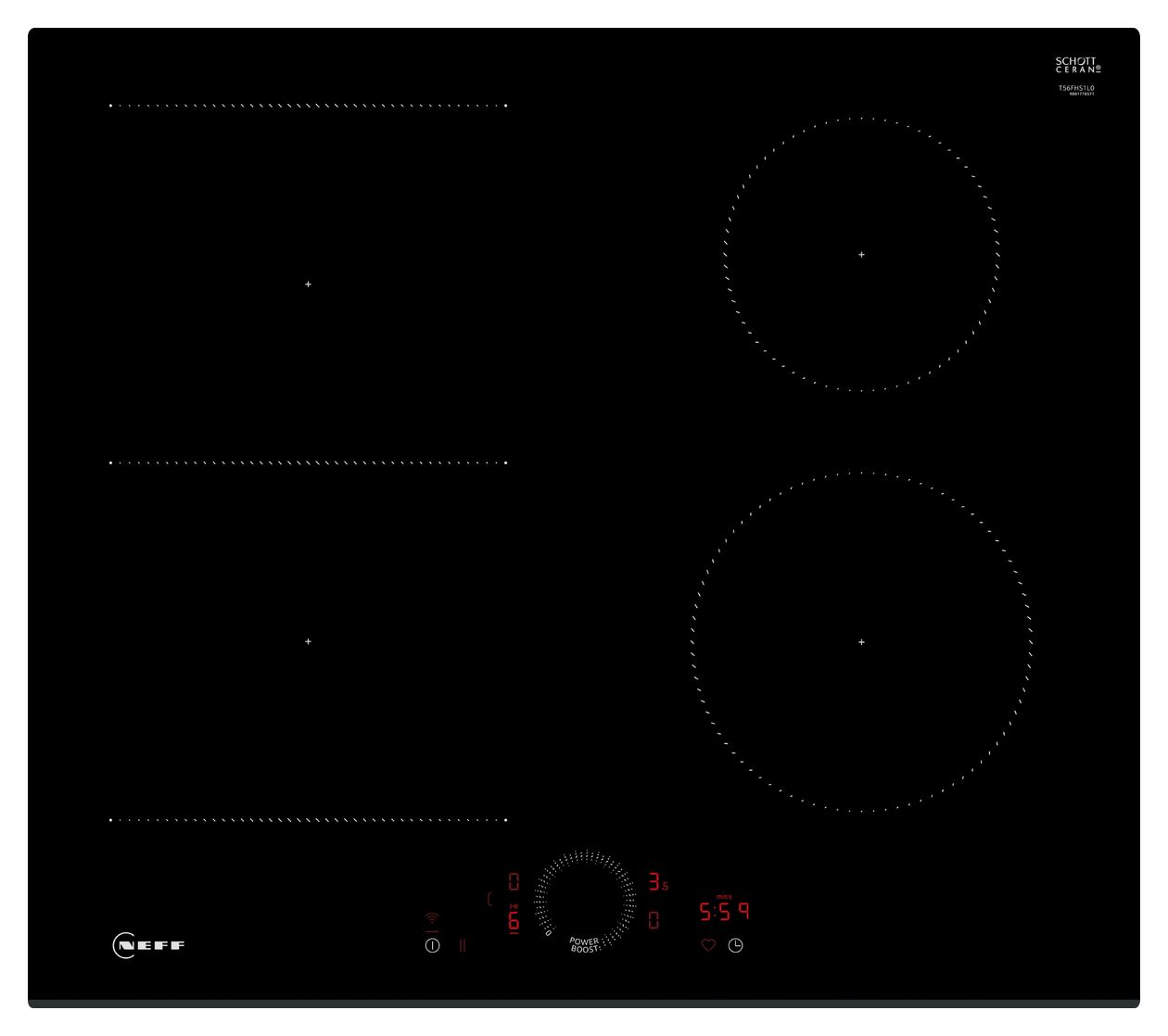 N70 T56FHS1L0 autarkes 60 cm Induktions Kochfeld/Herdplatte 4 Zone(n) 