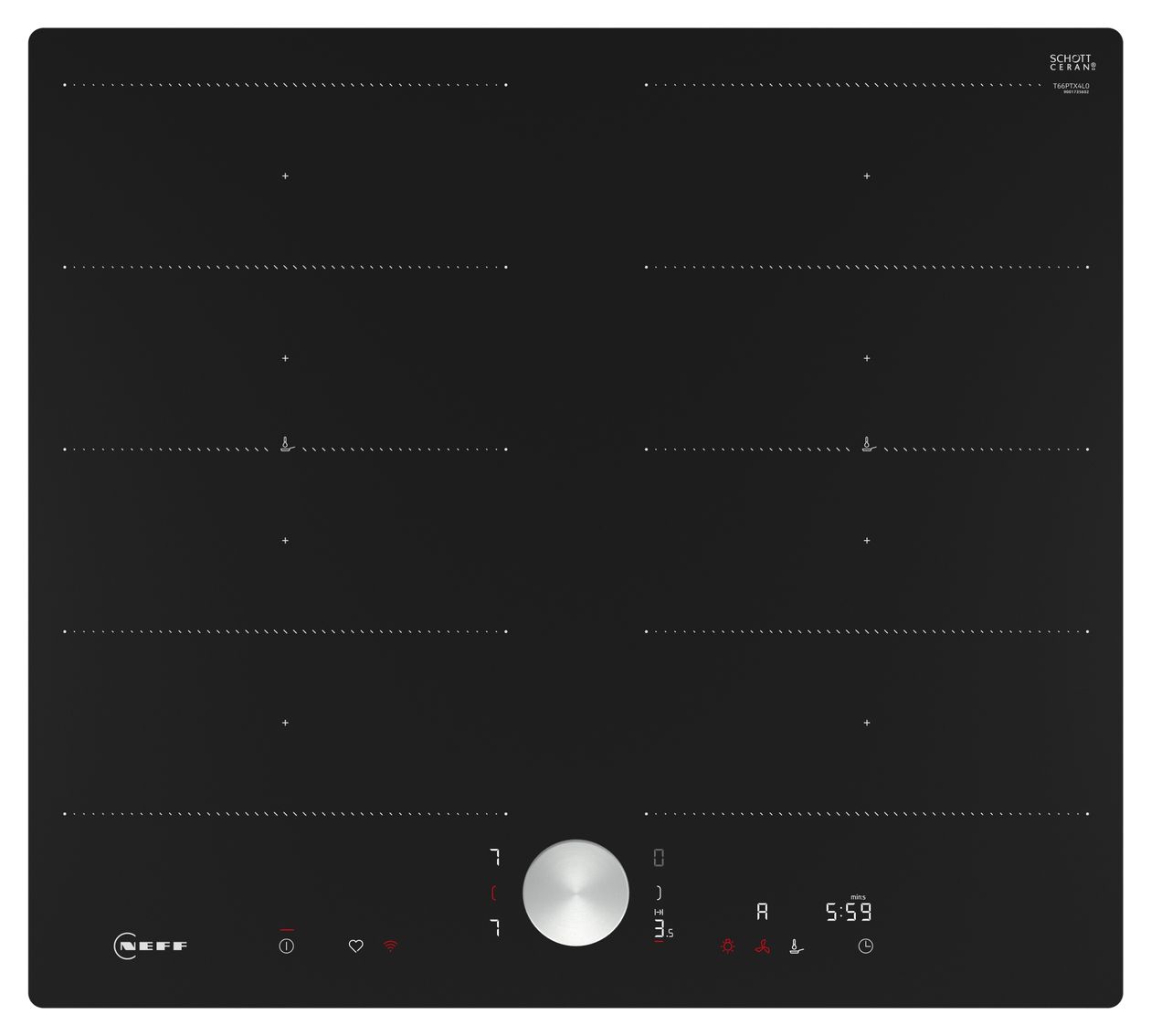 T66PTX4L0 autarkes 60 cm Induktions Kochfeld/Herdplatte 4 Zone(n) 