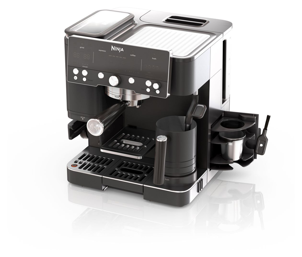 ES601EU Siebträger Kaffeemaschine 1650 W  (Schwarz, Edelstahl) 