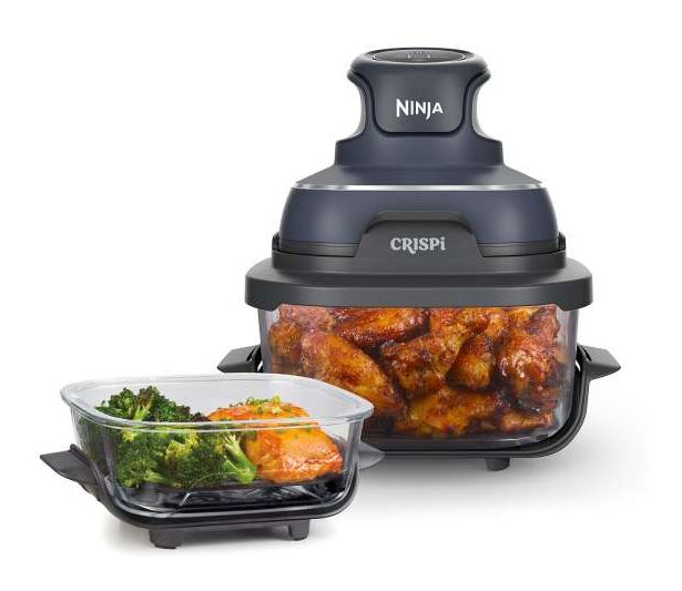 FN101EU Crispi Heißluftfritteuse 3,8 l 1700 W (Blau, Grau, Transparent) 