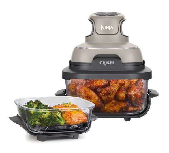 FN101EU Crispi Heißluftfritteuse 3,8 l 1700 W (Grau, Steinfarbe, Transparent) 