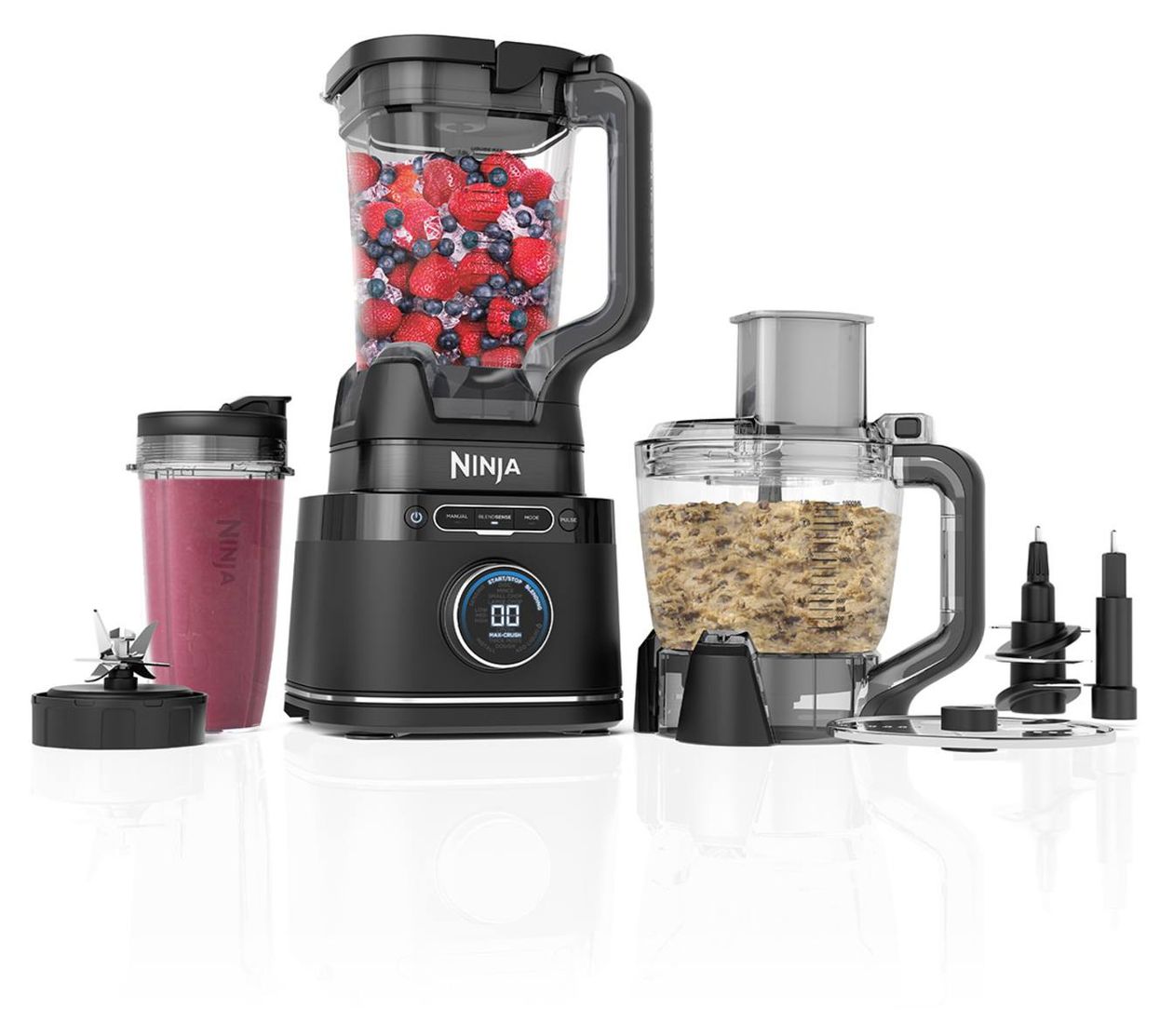 TB401EU Detect Power Mixer & Processor Pro 2,1 l Standmixer 10 Geschwindigkeiten 1200 W  (Schwarz) 