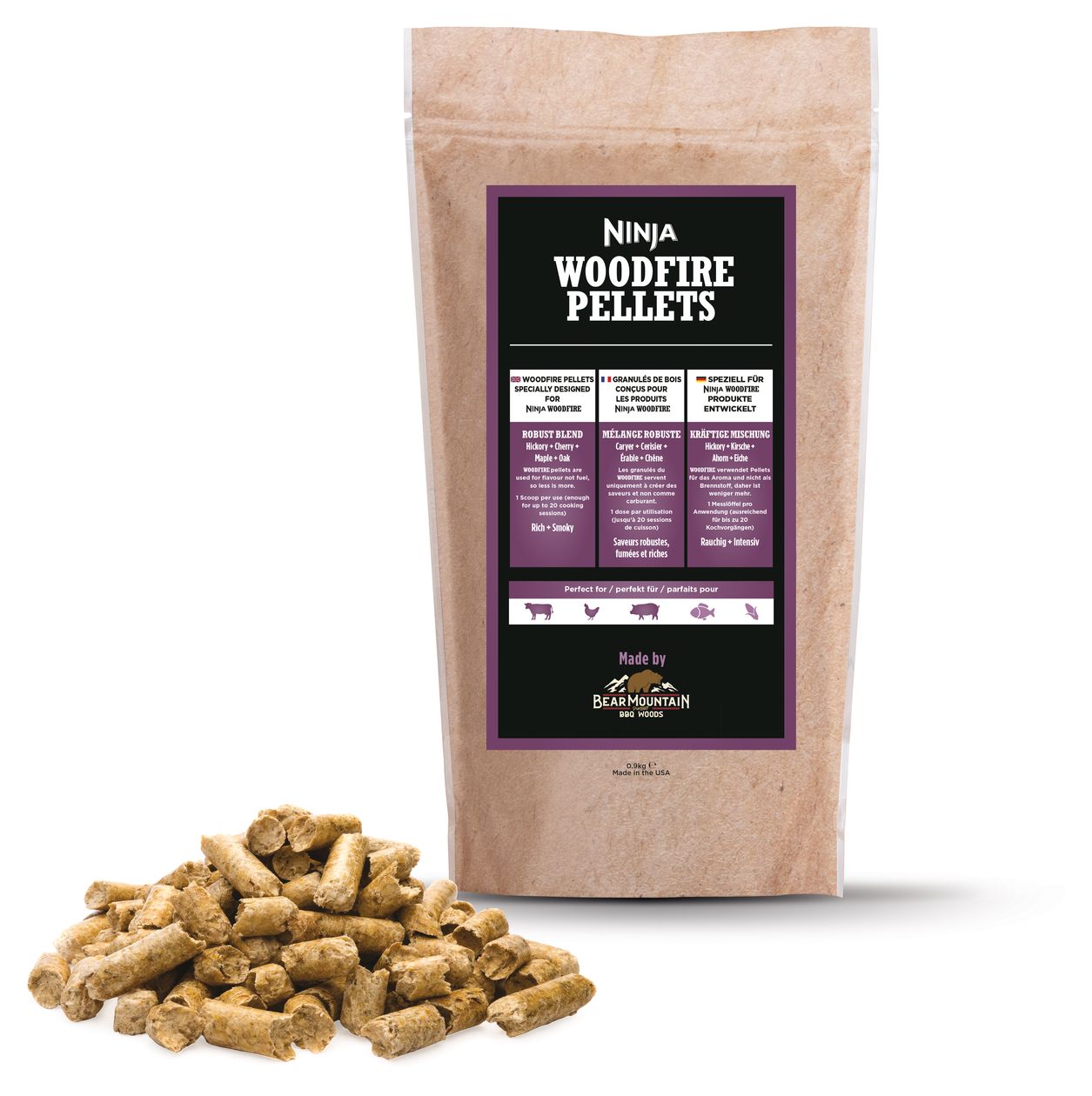 XSKOGRBPLT2EU Woodfire Pellets Robust Blend 900g 