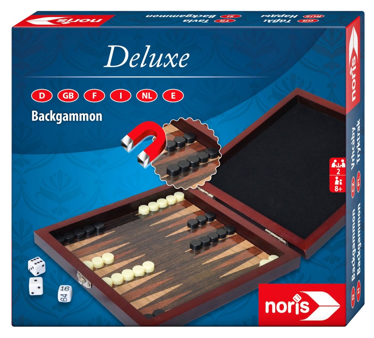 Deluxe Travel Game Backgammon Brettspiel bis zu 2 Spielern ab 6 Jahr(e) 