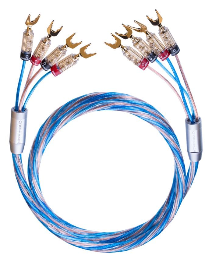 Bi-Tech 4.4L Lautsprecherkabel-Set Stecker Terminal auf Terminal 3 m  (Blau/Kupfer) 