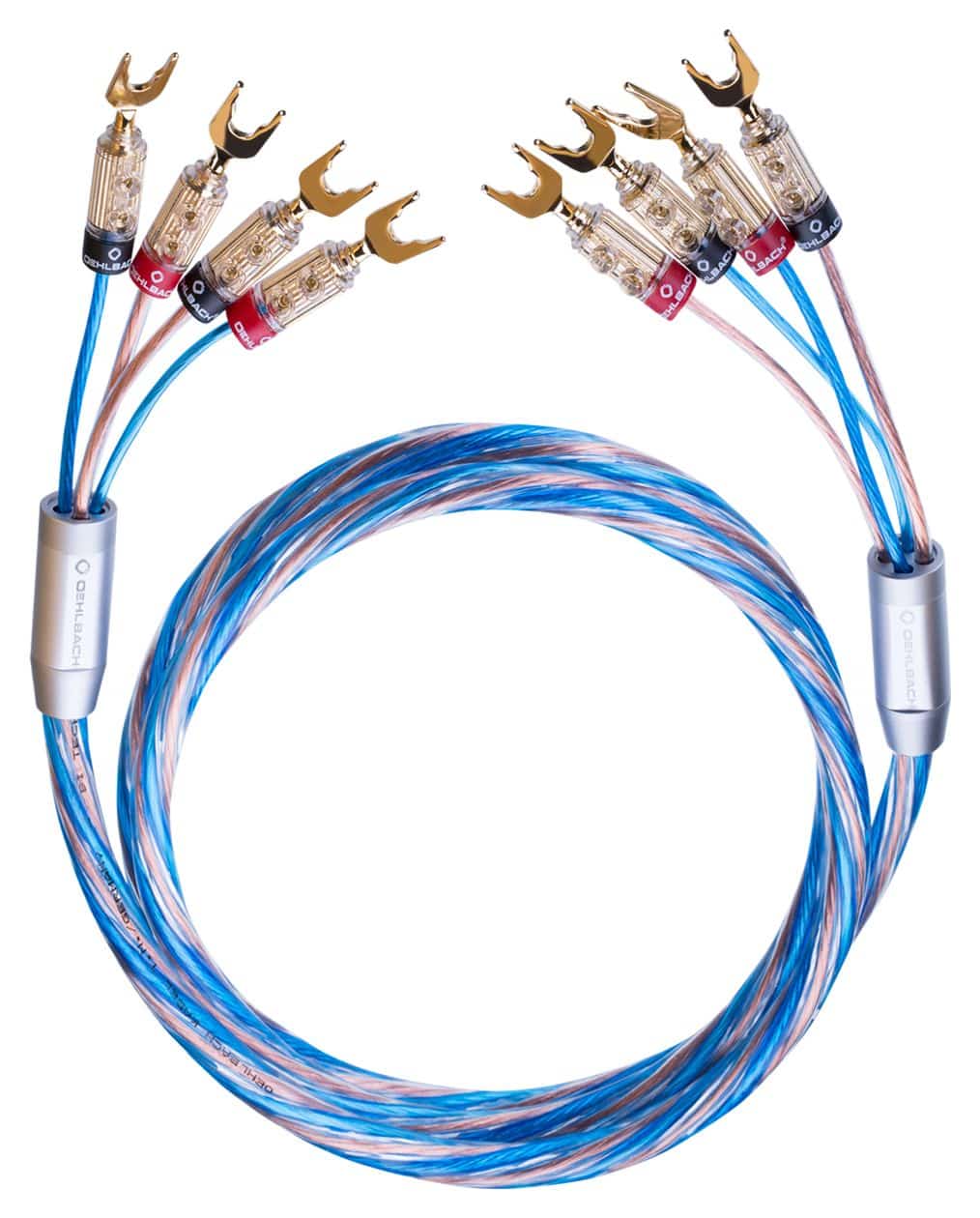 Bi-Tech 4.4L Lautsprecherkabel-Set Stecker Terminal auf Terminal 5 m  (Blau/Kupfer) 