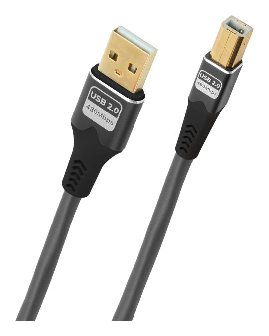 D1C9375 0,48 Gbit/s Rundkabel USB A auf USB B Männlich 1 m  (Anthrazit) 