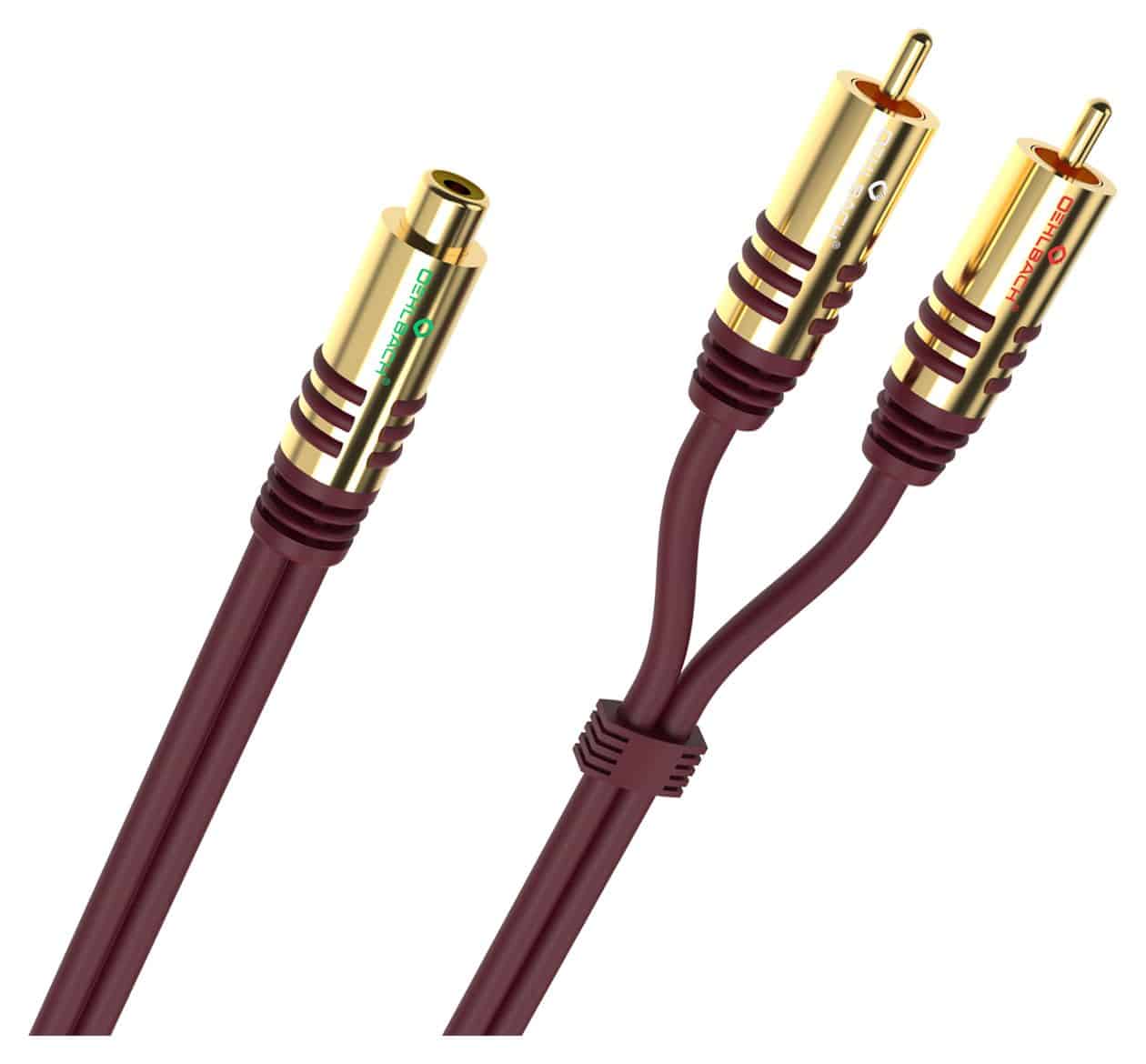 NF Y-Sub AD Y-Adapter Stecker 2x Cinch auf Cinch Buchse 0,2 m  (Bordeaux) 