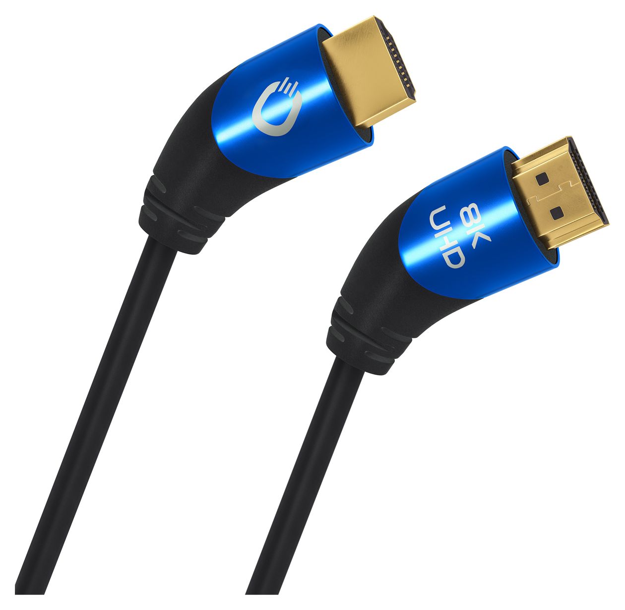 Shape Magic 48 Gbit/s Stecker Abgewinkelt HDMI auf HDMI Typ A (Standard) 1 m  (Schwarz, Blau) 
