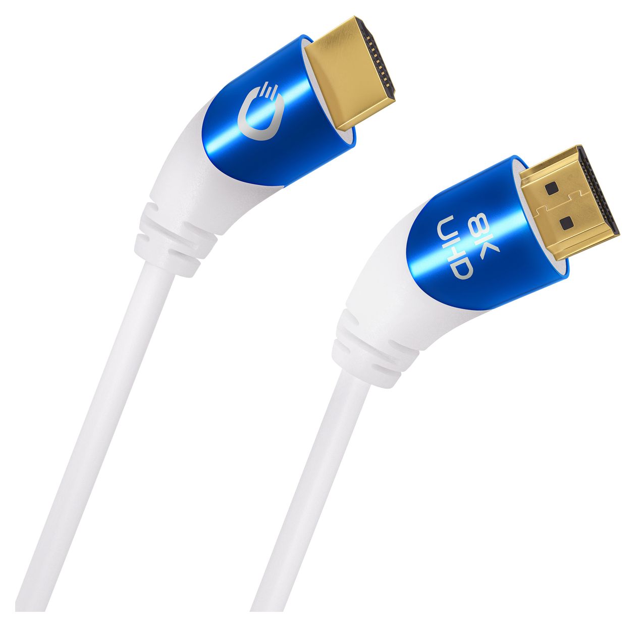 Shape Magic 48 Gbit/s Stecker Abgewinkelt HDMI auf HDMI Typ A (Standard) 1,5 m  (Blau, Weiß) 