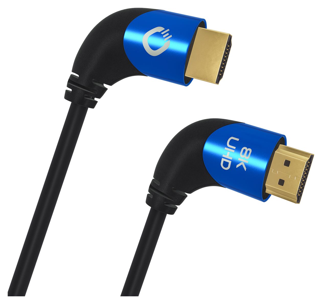 Shape Magic 90 48 Gbit/s Stecker Abgewinkelt HDMI auf HDMI Typ A (Standard) 2 m  (Schwarz, Blau) 