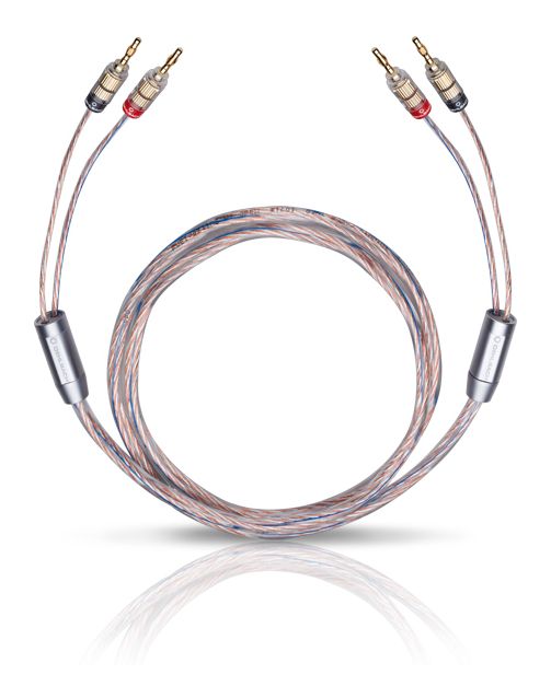 Twin Mix One B Lautsprecherkabel-Set Stecker Bananenstecker auf Bananenstecker 3 m  (Transparent) 