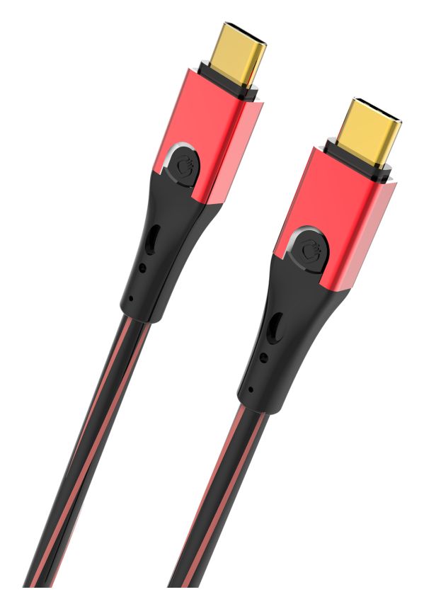 USB Evolution CC 20 Gbit/s Rundkabel USB C auf USB C Männlich bis 60 W 2 m  (Rot) 