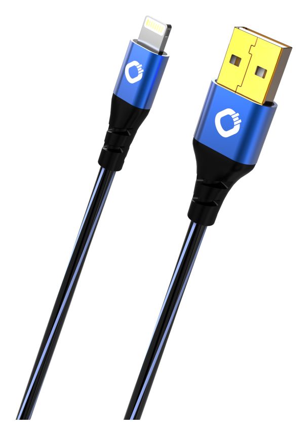 USB Plus Li 0,48 Gbit/s Rundkabel USB A auf USB C/Lightning Männlich 2 m  (Blau) 