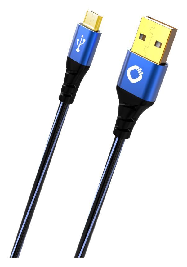 USB Plus Micro 0,48 Gbit/s Rundkabel USB A auf Micro-USB B Männlich 2 m  (Blau) 