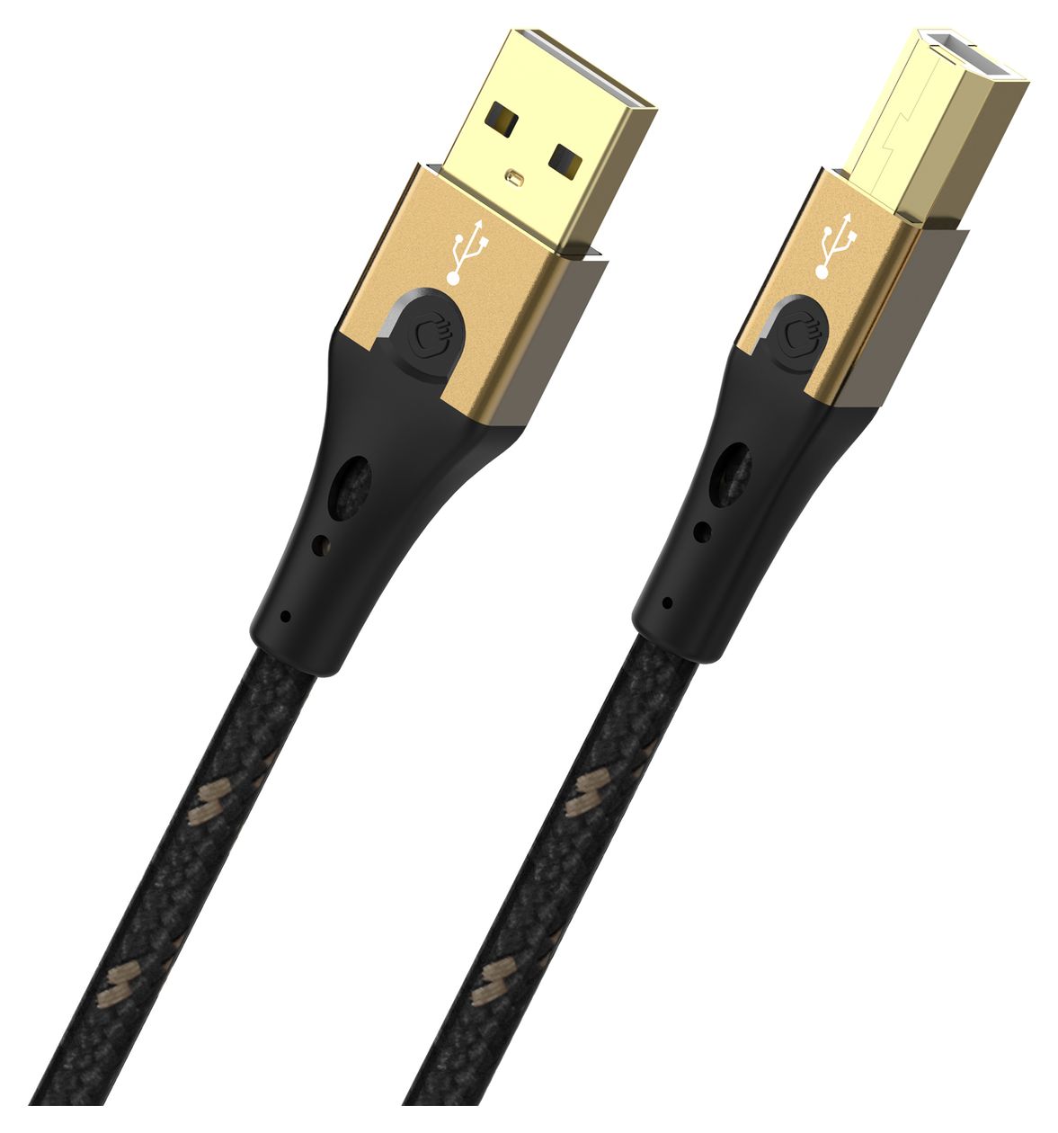 USB Primus B 0,48 Gbit/s Rundkabel USB A auf USB B Männlich 10 m  (Schwarz, Gold) 