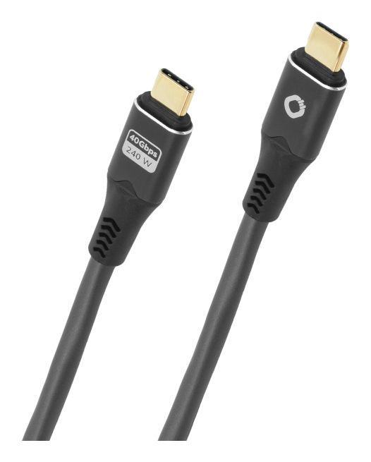 USB Pulse CC 40 Gbit/s Rundkabel USB C auf USB C Männlich bis 240 W 1 m  (Anthrazit) 