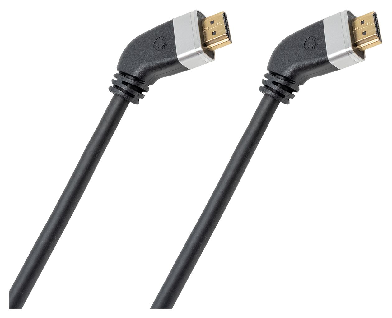 Video Link 40 48 Gbit/s Stecker Abgewinkelt HDMI auf HDMI Typ A (Standard) 2 m  (Schwarz, Grau) 