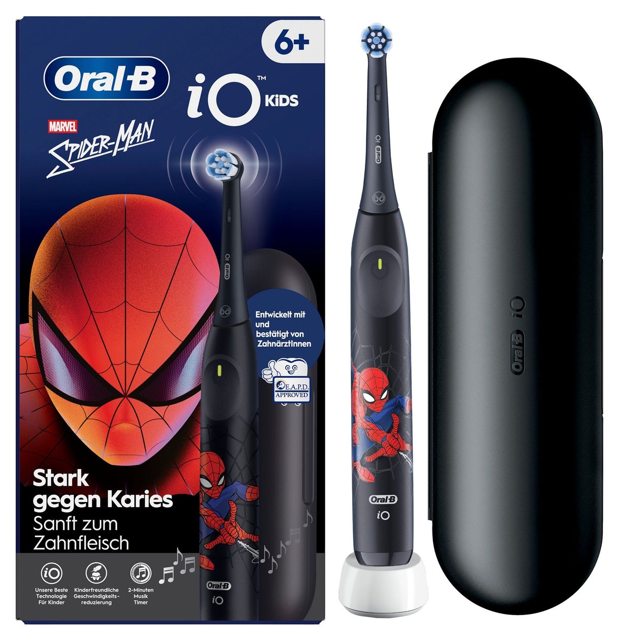 iO Kids 6+ Spiderman Rotierende Zahnbürste für Kinder  (Schwarz) 
