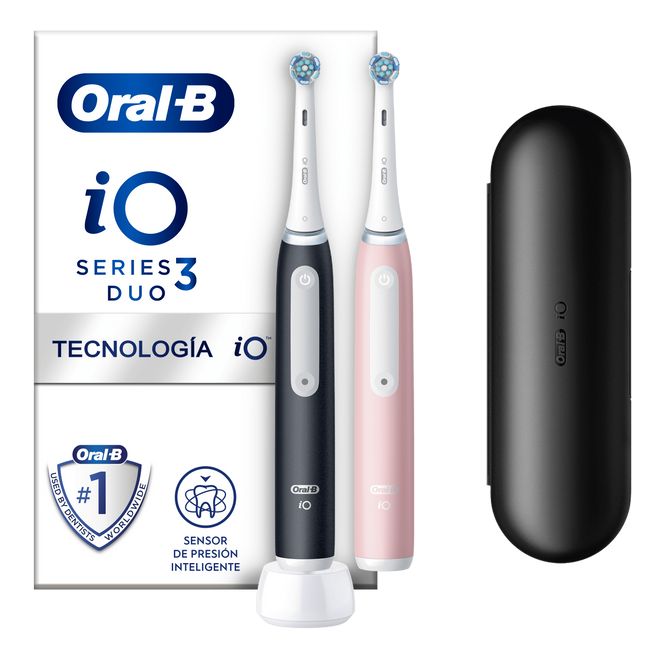 iO Series 3 Duo Vibrierende Zahnbürste für Erwachsene (Schwarz, Rose, Weiß) 