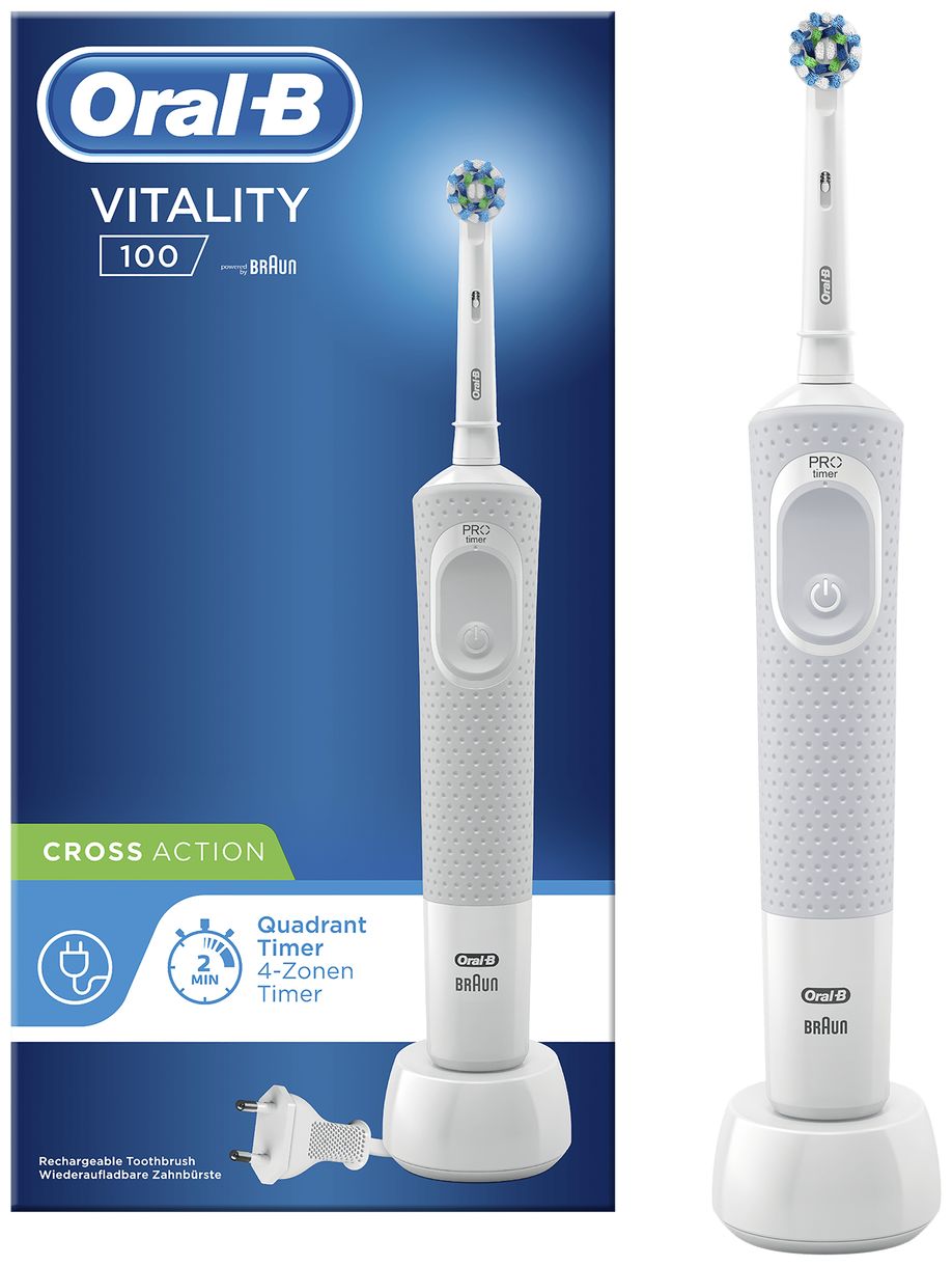 Vitality 100 CrossAction Rotierende-vibrierende Zahnbürste für Erwachsene 