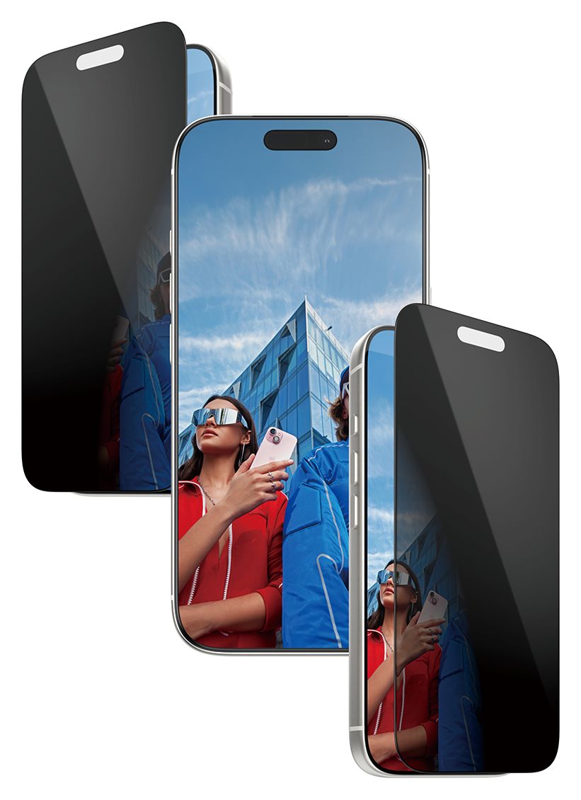 25586 2-Way Privacy Klare Bildschirmschutzfolie Gehärtetes Glas, Polyethylenterephthalat, Silikon für  Apple Apple - iPhone 17 Pro Kratzresistent, Schockresistent 