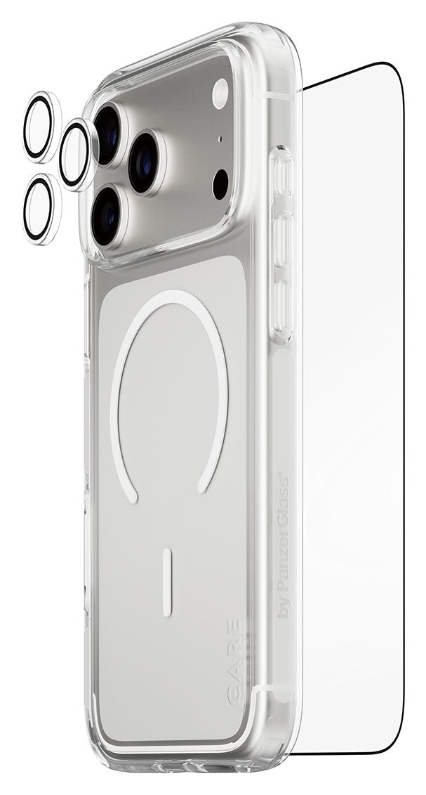 3-in-1 Explorer Set Cover Klare Bildschirmschutzfolie TPU, Gehärtetes Glas, Polyethylenterephthalat, Silikon für Apple iPhone 17 Pro Max 
