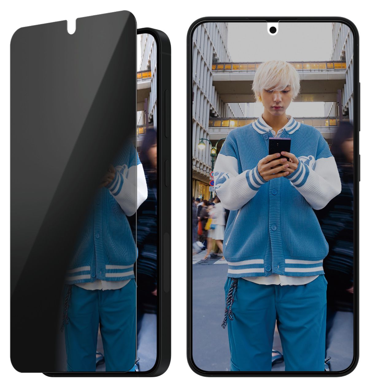 38388 Privacy Screen Protector Klare Bildschirmschutzfolie Gehärtetes Glas, Polyethylenterephthalat, Silikon für  Samsung Galaxy S25, Galaxy S24 Kratzresistent, Schockresistent 