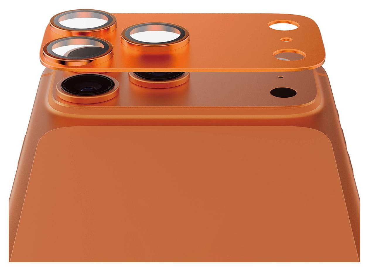 Fender Kameraschutz (Cosmic Orange) Klare Bildschirmschutzfolie Silikon für Apple iPhone 17 Pro 